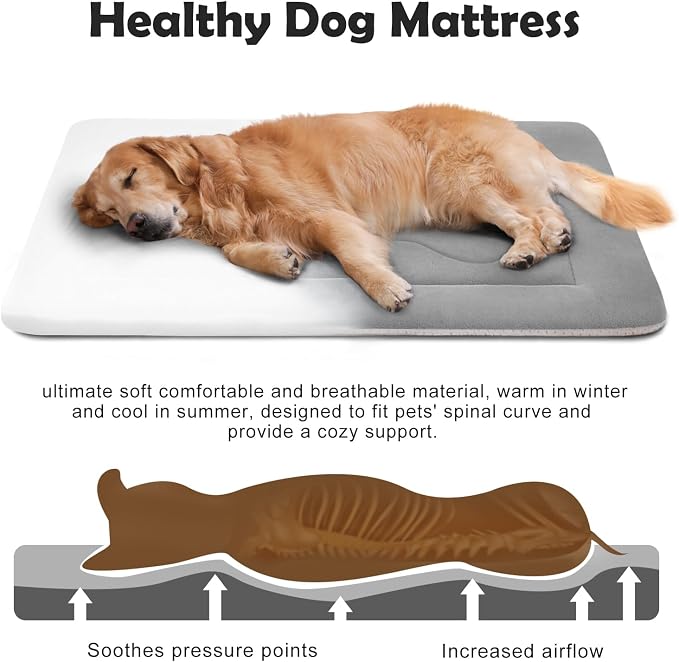JoicyCo Large Dog Bed Soft Dog Crate Pad Mat 42 in Non-Slip Bottom Washable Dog - Image 3