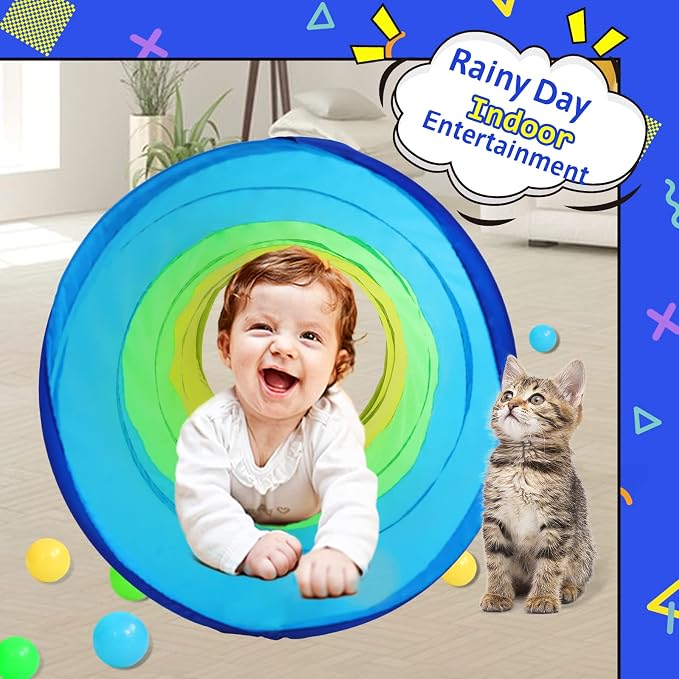 PigPigPen Kids Tunnel for Toddlers, Pop Up Play Tunnel Tent for Babies or Dogs - Image 5