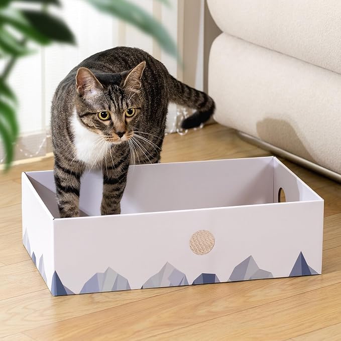 Cat Scratcher Box with 3-Layer Corrugated Pad, Heavy-Duty Double-Sided - Image 9