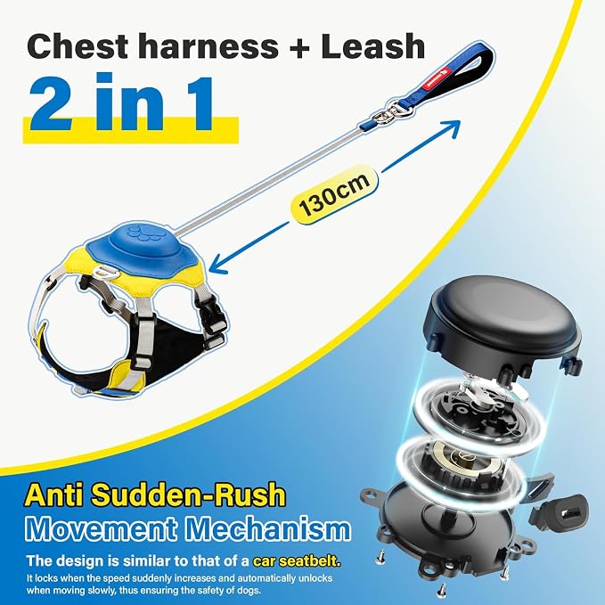 No Pull Dog Harness, 2 in 1 Retractable Harness - Image 2