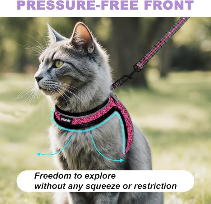 Cat Harness and Leash Set, Escape Proof Kitten Harness, Step in Adjustable Soft - Image 4