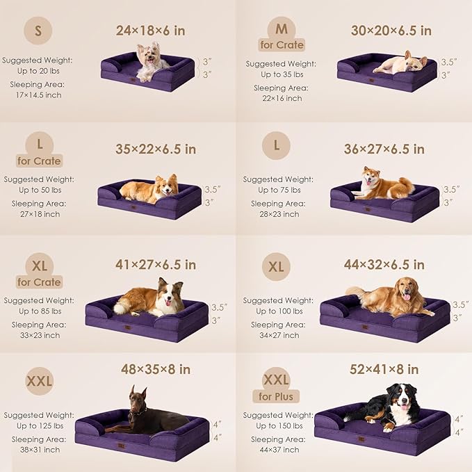EHEYCIGA Orthopedic Dog Beds for Large Dogs, Waterproof Memory Foam Large Dog - Image 3