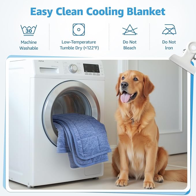 Cooling Blanket for Dogs, 0.4 Q-MAX Pets Cooling Comforter Throw for Bed Cover - Image 7