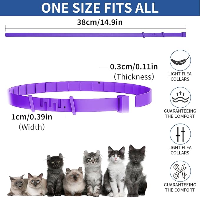 4 Pack Flea Collar for Cats, 32 Months Flea and Tick Prevention for Cat - Image 7