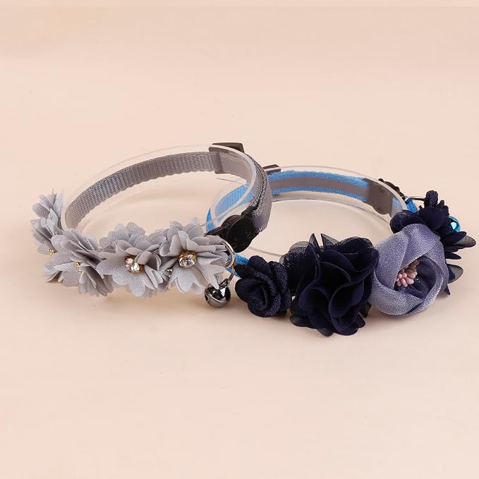 2 Pack Cat Collar Pink Floral - Image 3