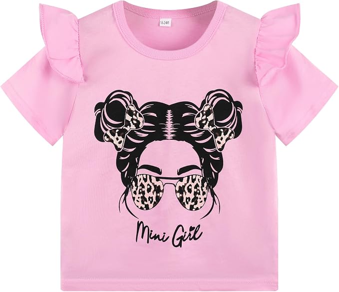 Akyzic Little Girl Skirt Outfit Two Piece Spring Summer Outfit Butterfly Dress - Image 3