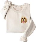 GODMERCH Customized Pet Embroidered Sweatshirt, Custom Dog Face Embroidered by Godmerch
