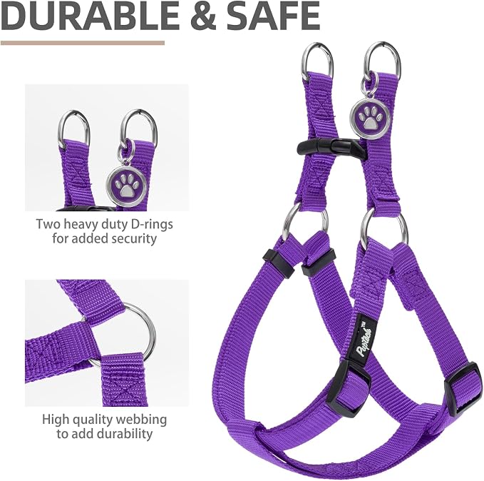 PUPTECK No Pull Dog Harness Soft Adjustable Basic Nylon Step in Puppy Vest - Image 3