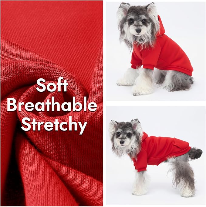 2 Pack Dog Hoodie Warm Hood Dog Sweater Cold Weather Small Dogs Sweatshirt - Image 5