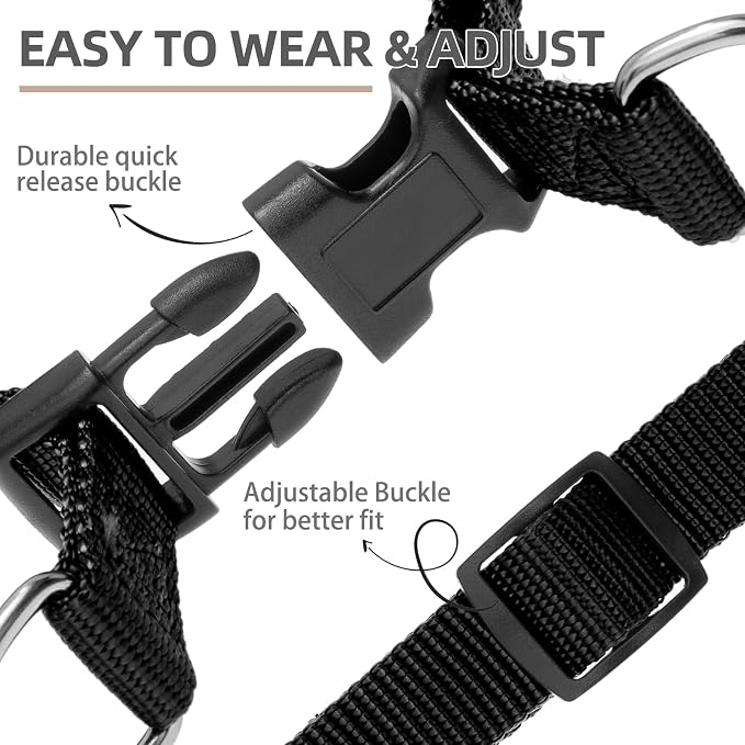 PUPTECK No Pull Dog Harness Soft Adjustable Basic Nylon Step in Puppy Vest - Image 3
