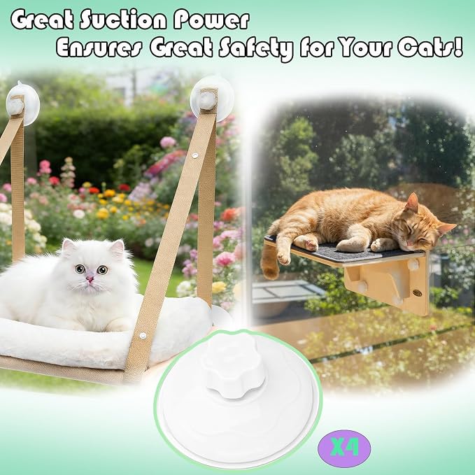 4 Pack Cat Window Perch Suction Cup, Strong Adhesive Replacement Suction Cup - Image 3
