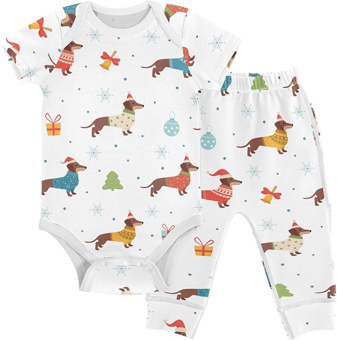 Baby Clothes Set Infant Bodysuits Pants Sets 0-24M by KICPOAY