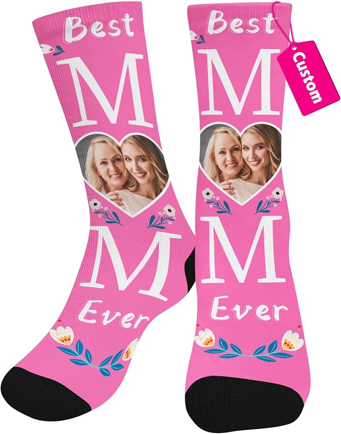 Artsadd Custom Face Socks for Dad Fathers Day Gift Novelty Personalized Photo by Artsadd