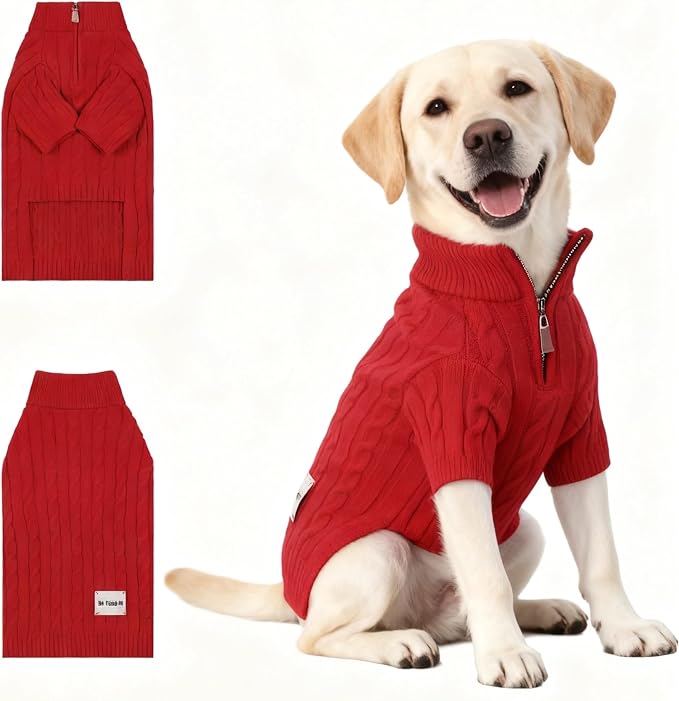 Small/Medium Dog Sweater, Warm Dog Winter Coat w/Sleeves, Comfortable High Neck by H%C3%B3P%C3%AAng-i%C3%BA