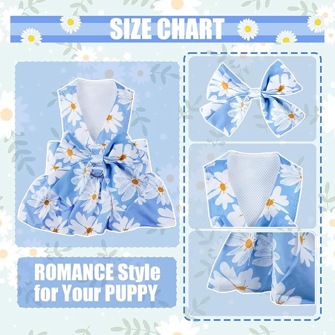 Dog Dress Bowknot Harness Leash Set - Image 4