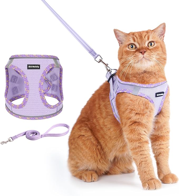 Rttochfy Cat Harness and Leash Set, Escape Proof Kitten Harness, Soft and by Rttochfy
