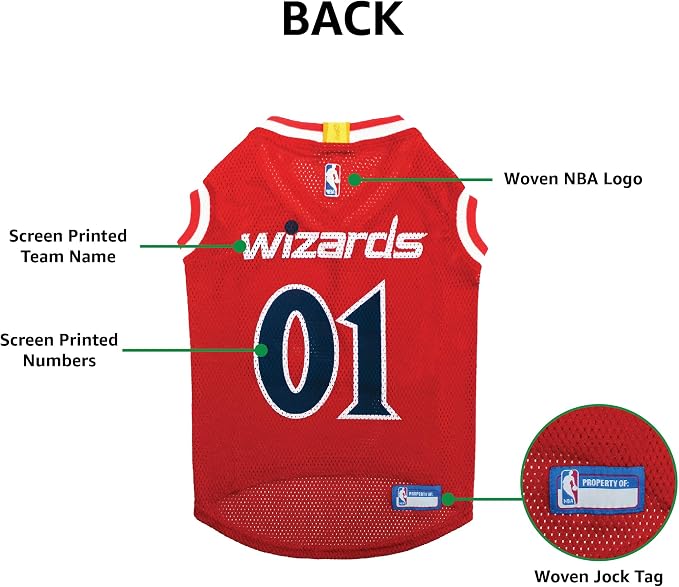 Pets First NBA WASHINGTON WIZARDS DOG Jersey, Large - Image 6