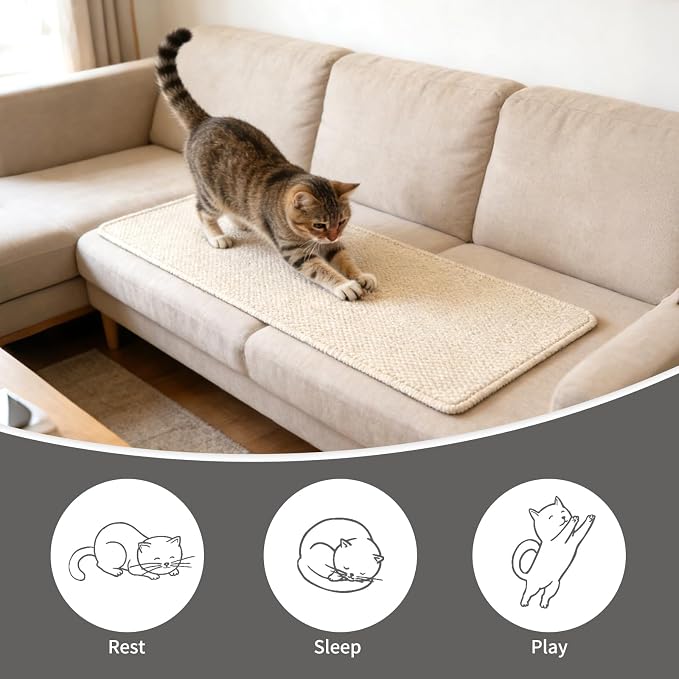 FHTONGE 39.4x15.8 Thickened Cat Wall Climbing Carpet - Image 7