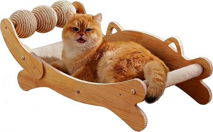 3-in-1 Cat Scratcher Bed for Indoor Cats Sisal Scratcher & Hammock Lounge by ERGTFVN