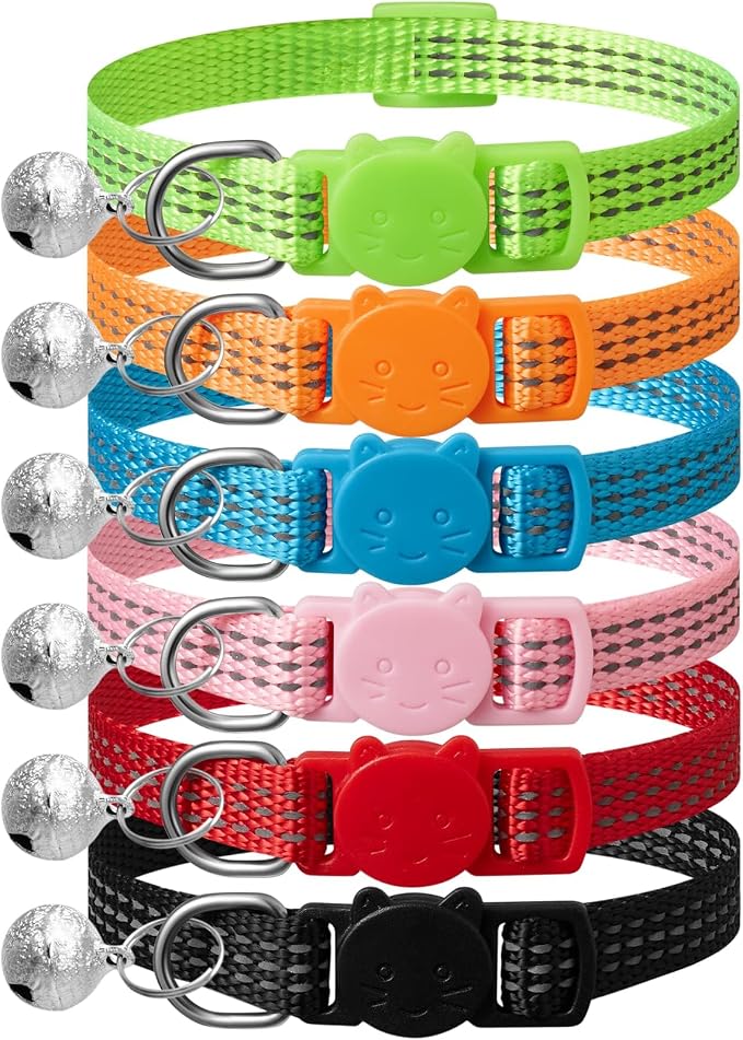 Upgraded Version 6 Pack Reflective Cat Collars by LLHK