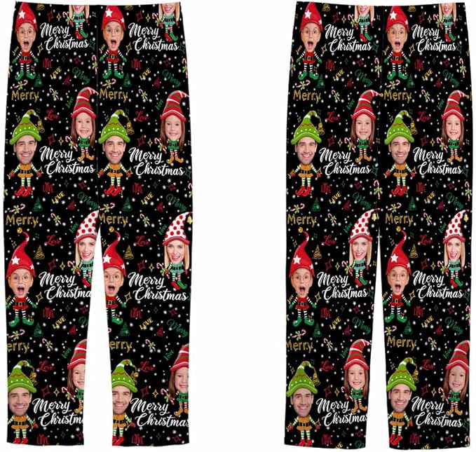 Custom Pajama Pants Women Personalized Face Pajamas Bottom Couple Pajama Pants - Image 2