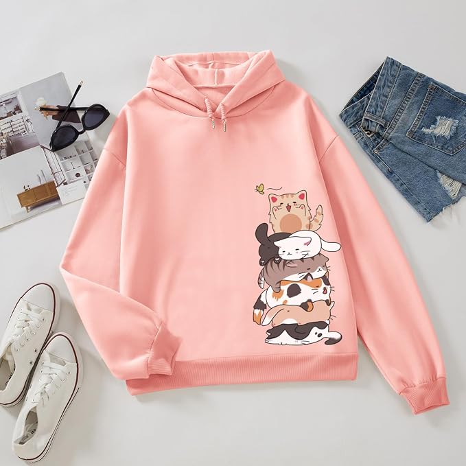 Tuislay Cute Cat Graphic Hoodies - Image 3