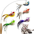 Cat Wand Toy, 6 Pieces Interactive Cat Wand Bird Feather Toys by CATENEED