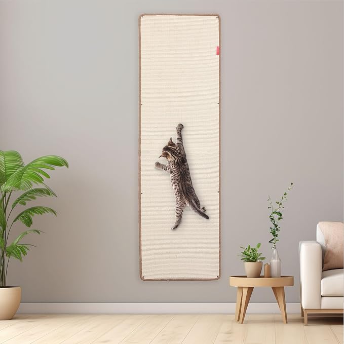 66.93x19.68x0.32 Inch Thickened Cat Wall Scratcher Carpet, Cat Climbing Wall by CoolEx