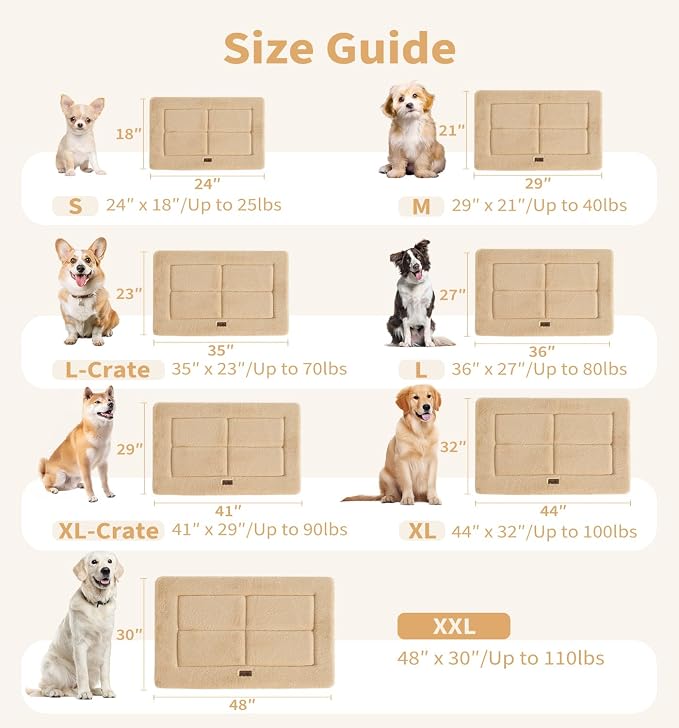 MADE 4 PETS Dog Crate Pad Bed for Medium Large Dogs, Washable & Reversible - Image 5
