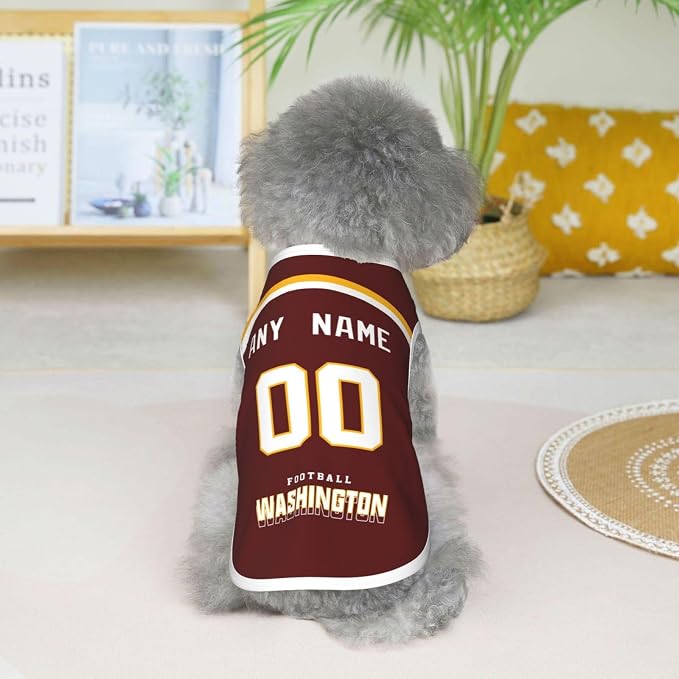 Wash1ngt0n Custom Pet Jersey Dog Clothes Jersey Various Sizes Customized Any - Image 5