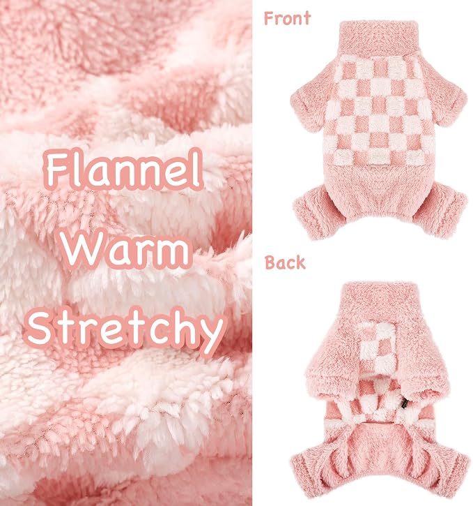 Sebaoyu Turtleneck Dog Pajamas for Small Dogs, Fleece Sweater Winter Cute Tiny - Image 3