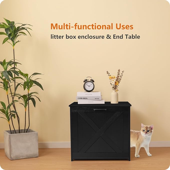 Dwanton Cat Litter Box Furniture Hidden, Cat Litter Box Enclosure, Reversible - Image 8