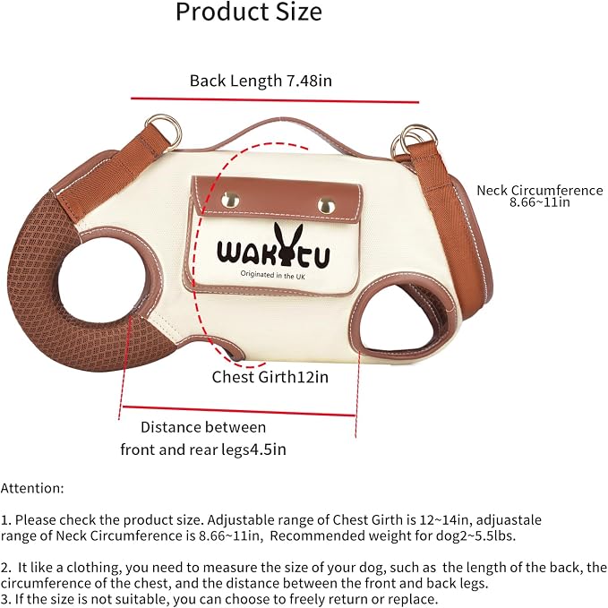 Dog Lift Harness Dog Carrier VES Harness Adjustable Leash - Image 5