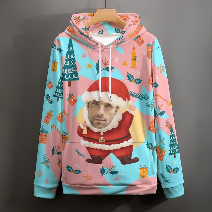 Artsadd Custom Face Unisex athletic Pockets Sweatshirt Loose Hoodie Custom - Image 3
