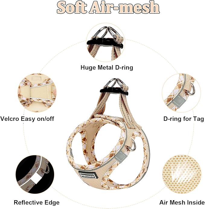 Mercano Soft Mesh Dog Harness and Leash Set, No-Chock Step-in Reflective - Image 3