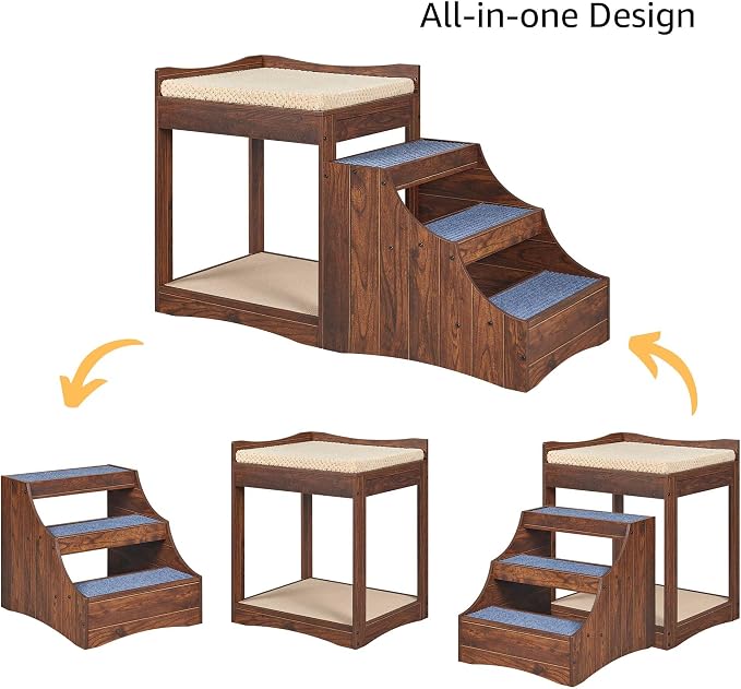 unipaws Pet Bunk Bed with Removable Step - Image 4