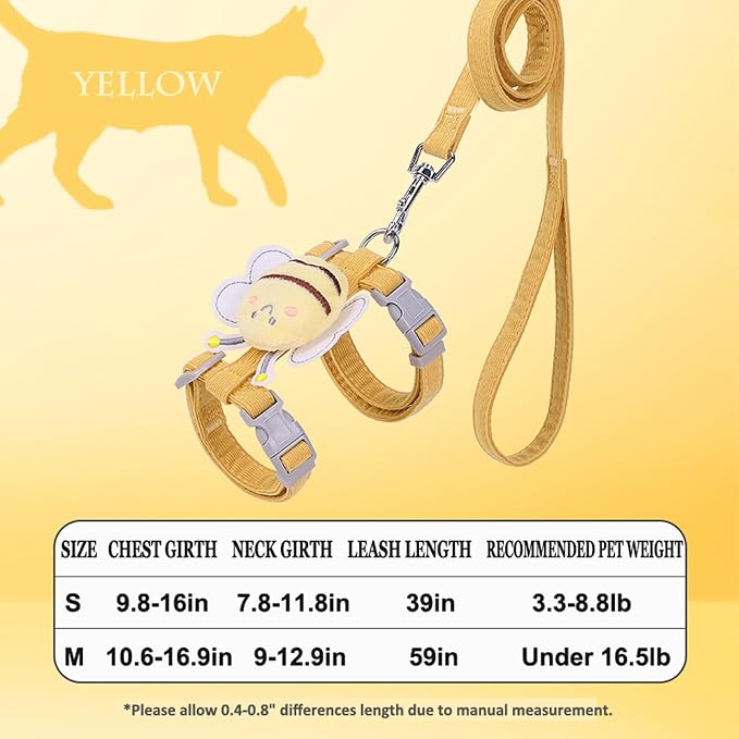 Cat Harness and Leash Set for Outdoor Travel Walking Escape Proof Soft Safe - Image 3