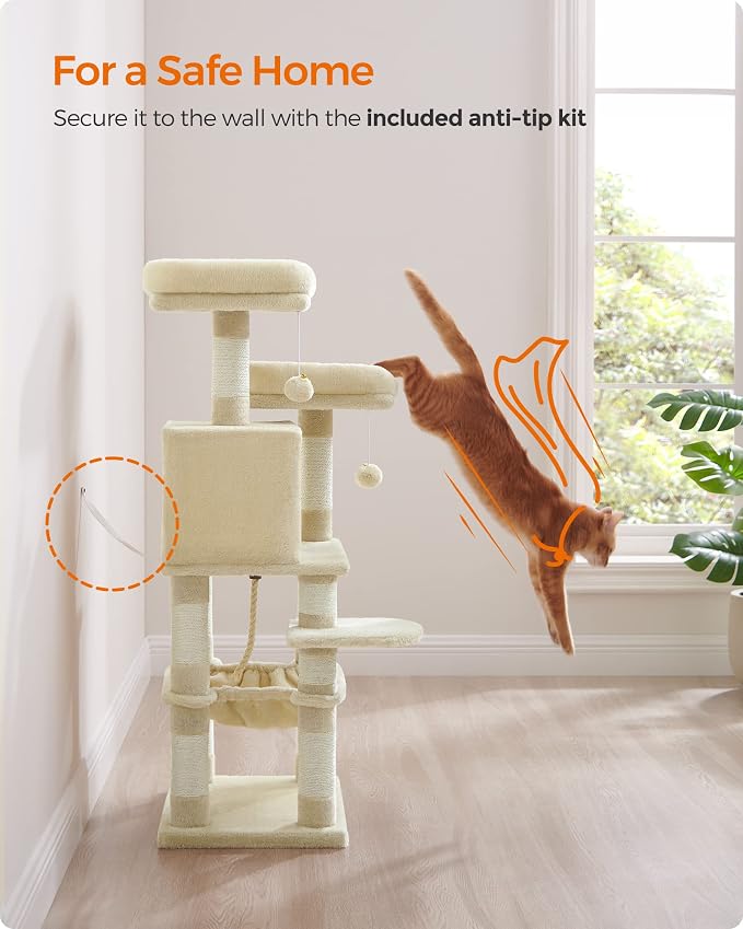 Feandrea Cat Tree, 44.1-Inch Cat Tower - Image 9