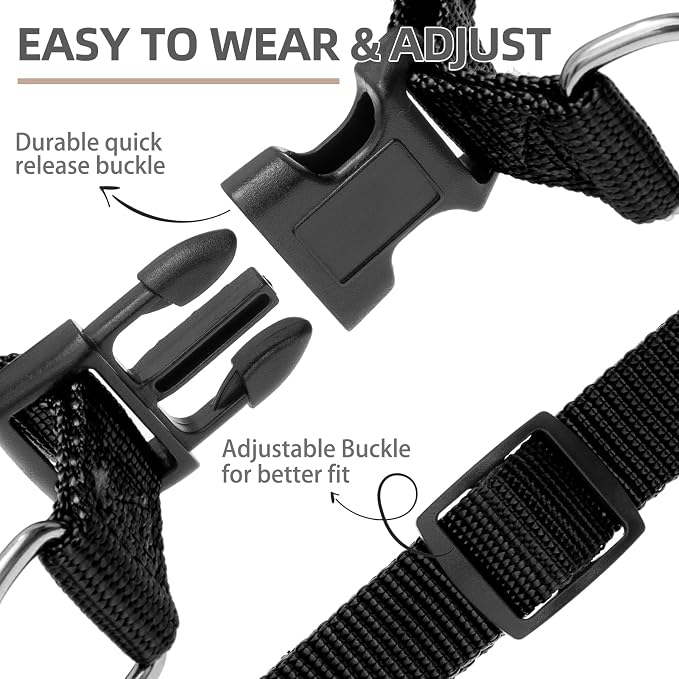 PUPTECK No Pull Dog Harness Soft Adjustable Basic Nylon Step in Puppy Vest - Image 4