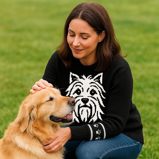 Custom Dog Knit Sweater for Women Personalized Pet Paw Print Pullover Dog Mom - Image 6