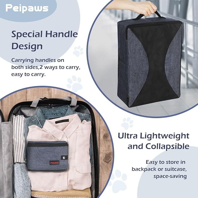Portable Cat Travel Litter Box. Zipped Lid, Collapsible Litter Box - Image 3