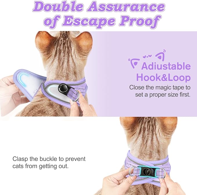 Cat Harness and Leash for Walking Escape Proof, Adjustable Kitten Vest Harness - Image 6