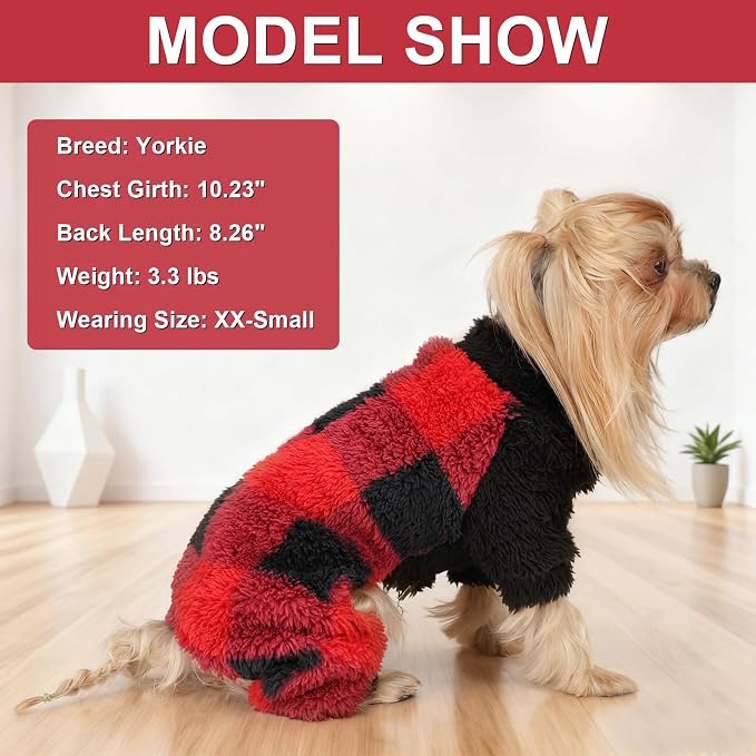 Sebaoyu Turtleneck Dog Pajamas for Small Dogs, Fleece Dog Sweater, Winter Cute - Image 7