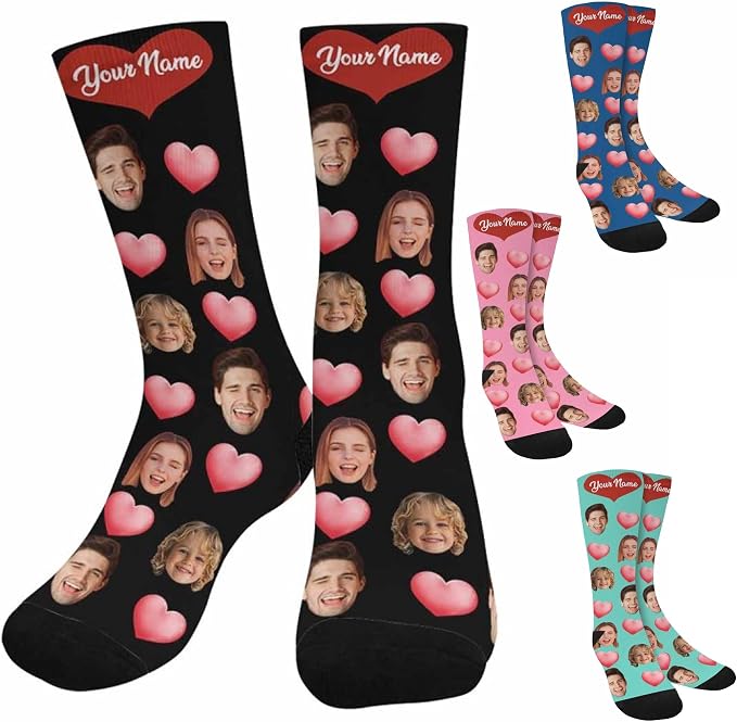 Artsadd Custom Face Socks for Women Men Cat Dog Lovers, Customized Unisex Funny - Image 3