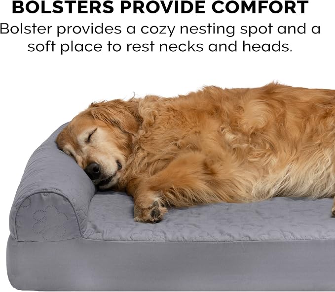Furhaven Cooling Gel Dog Bed for Medium/Small Dogs w/ Removable Bolsters & - Image 11