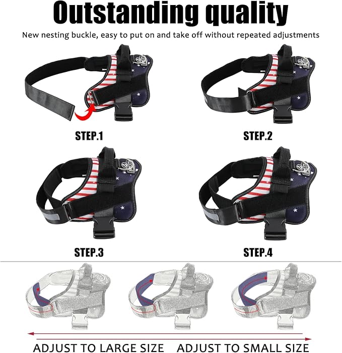 Bolux Dog Harness, No-Pull Reflective Dog Vest, Breathable Adjustable Pet - Image 3