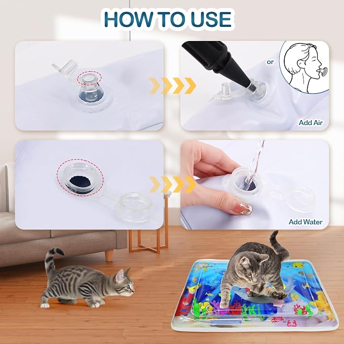 Upgraded Water Sensory Playmat for Cats, Thickened Cat Dog Toys Bored Pet - Image 3