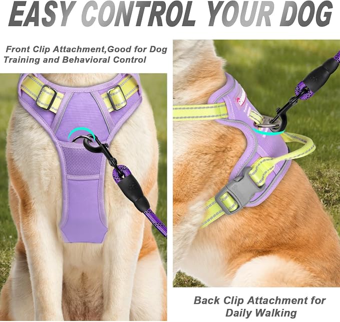 BARKBAY No Pull Dog Harness Front Clip Heavy Duty Reflective Easy Control Handle - Image 2