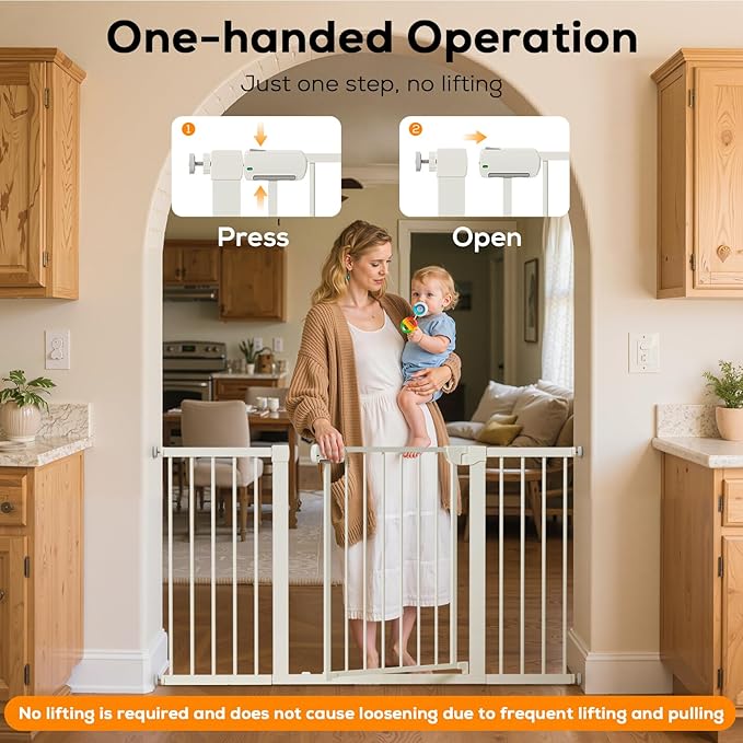 29.5-40.6" Magnetic Baby Gate for Stairs, Pressure Mounted Dog Gate Indoor - Image 9