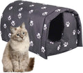 Fhiny Stray Cats Shelter, Waterproof Outdoor Cat House Foldable Warm Pet Cave by Fhiny
